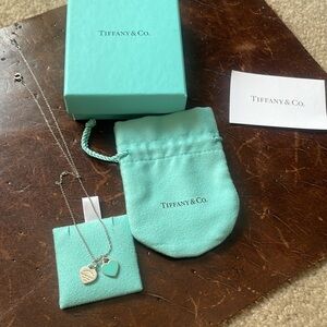 Authentic double heart Tiffany necklace